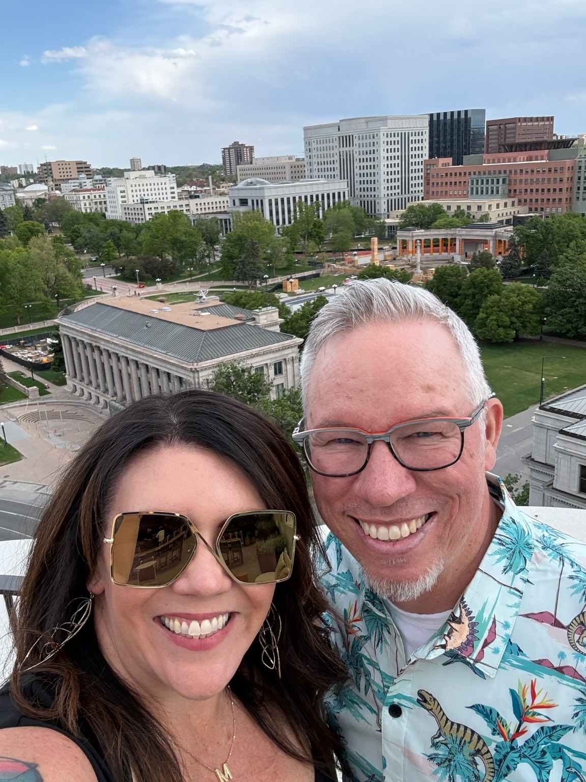 Chris and Andrea overlooking downtown Denver
